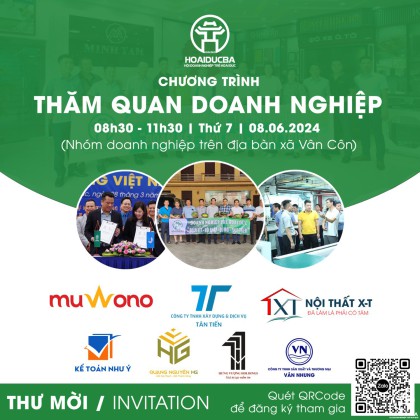 Thư mời: Thăm quan doanh nghiệp - Kết nối hội viên số 06 năm 2024