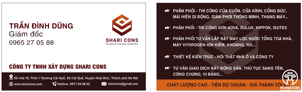 Liên hệ Công ty TNHH Xây dựng Shari Cons